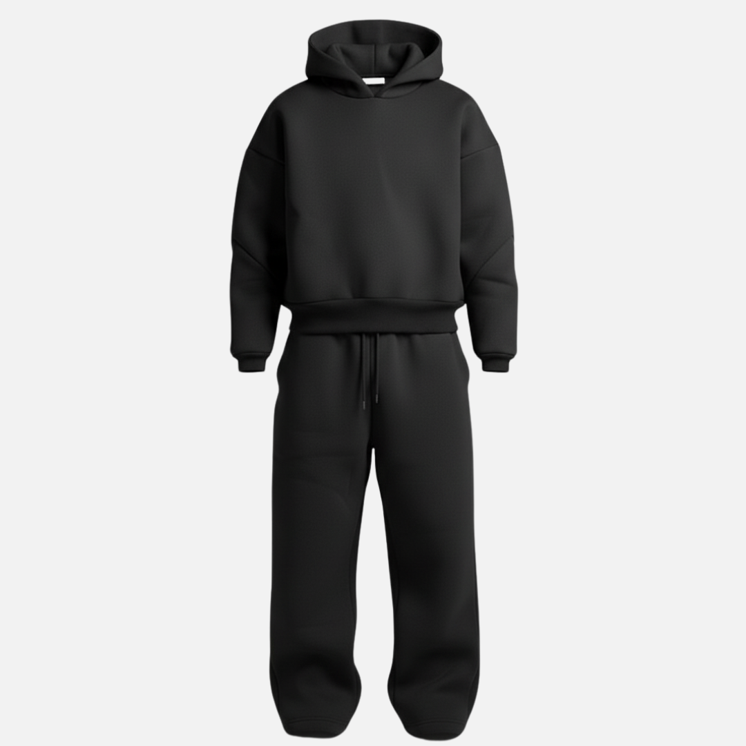 Oversized Hoodie Tracksuit Set Cotton-Blend Fleece Streetwear – Garven