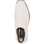 Patent Leather Tuxedo Dress Shoe Square Toe Lace-Up White – Malvo