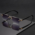 Rimless Sunglasses Gradient Polycarbonate Lenses Gold Bridge – Leclair