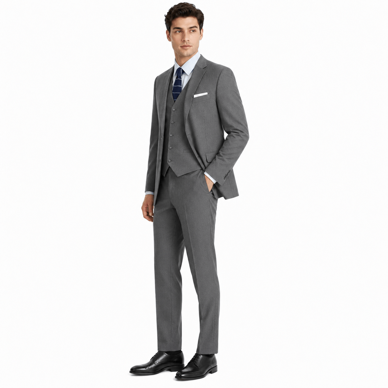 3-Piece Suit Men Single Breasted Notch Lapel Blazer Vest Trousers – Norval