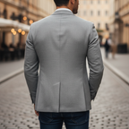 Slim-Fit Structured Woven Blazer Single Button Two Pockets – Veld