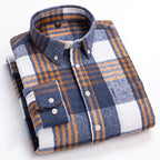 Cotton Flannel Shirt Brushed Texture Button-Down – Farro