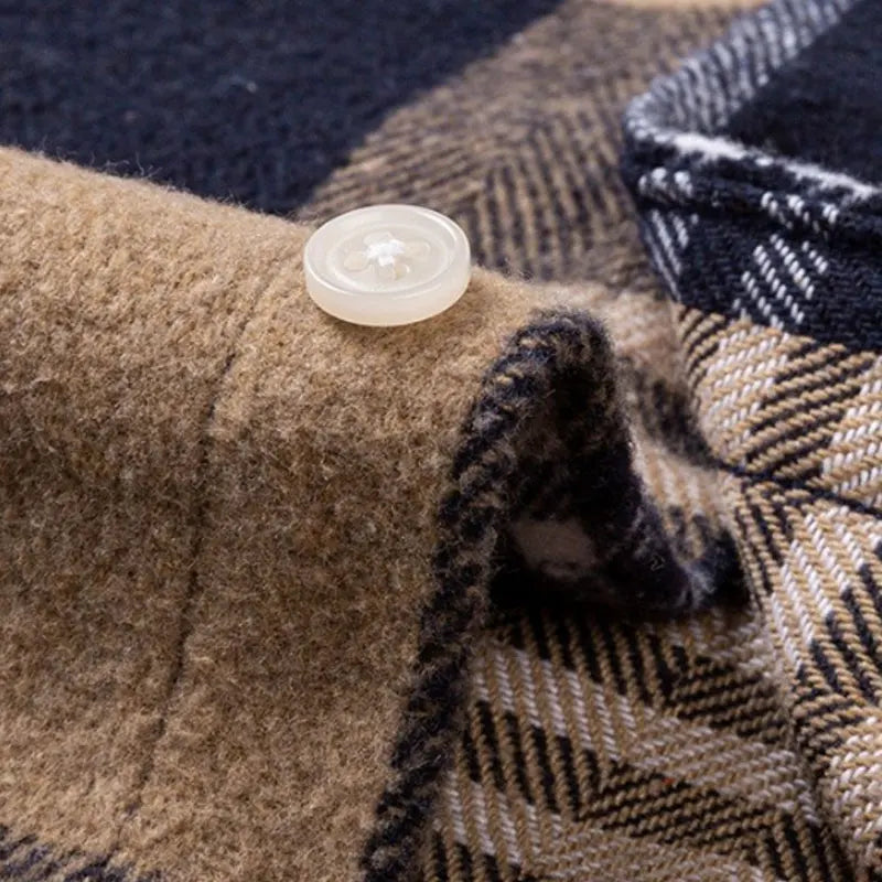 Cotton Flannel Shirt Brushed Texture Button-Down – Farro