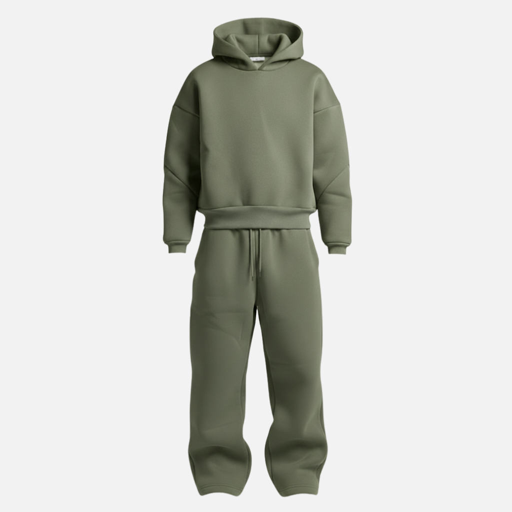 Oversized Hoodie Tracksuit Set Cotton-Blend Fleece Streetwear – Garven