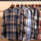Cotton Flannel Shirt Brushed Texture Button-Down – Farro