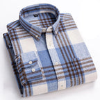 Cotton Flannel Shirt Brushed Texture Button-Down – Farro