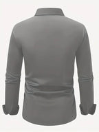 Long Sleeve Dress Shirt Pointed Collar Button Down in Black – Hale