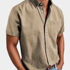 Wrinkle-Free Classic Comfort Shirt in Beige – Rowe