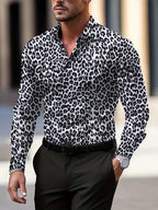 Leopard Print Graphic Shirt Button-Down Camp Collar – Dex