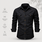 Cotton Denim Shirt Slim Fit Long Sleeve Adaptive – Lorne