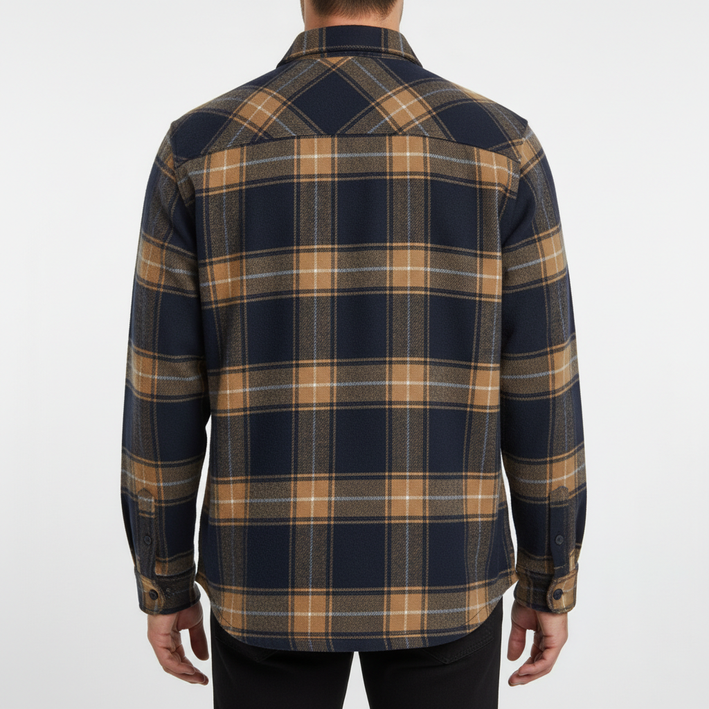 Cotton Flannel Shirt Brushed Texture Button-Down – Farro