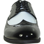 Two-Tone Wingtip Oxford Patent Upper Lace-Up Dress Shoe in Black – Taldo