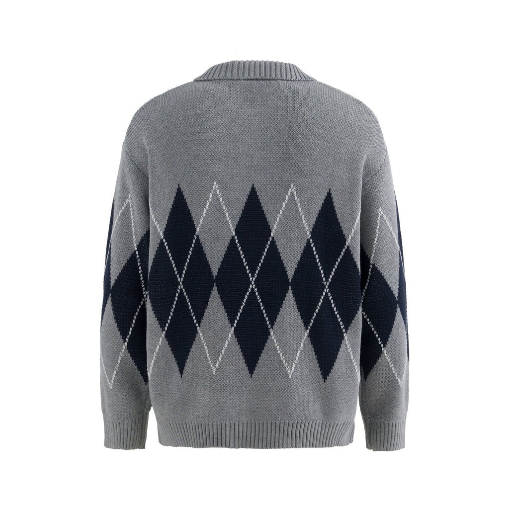Beldon | Argyle Knit Sweater Structured Collar