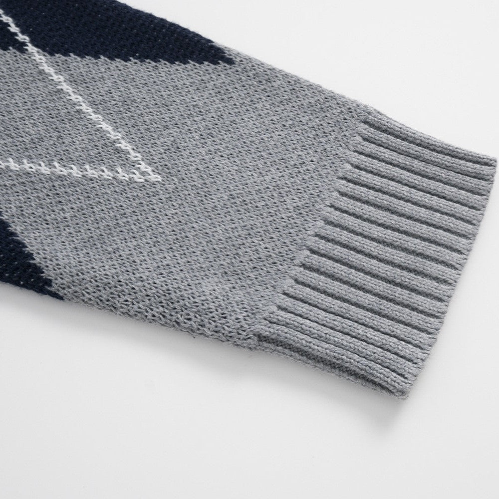 Beldon | Argyle Knit Sweater Structured Collar