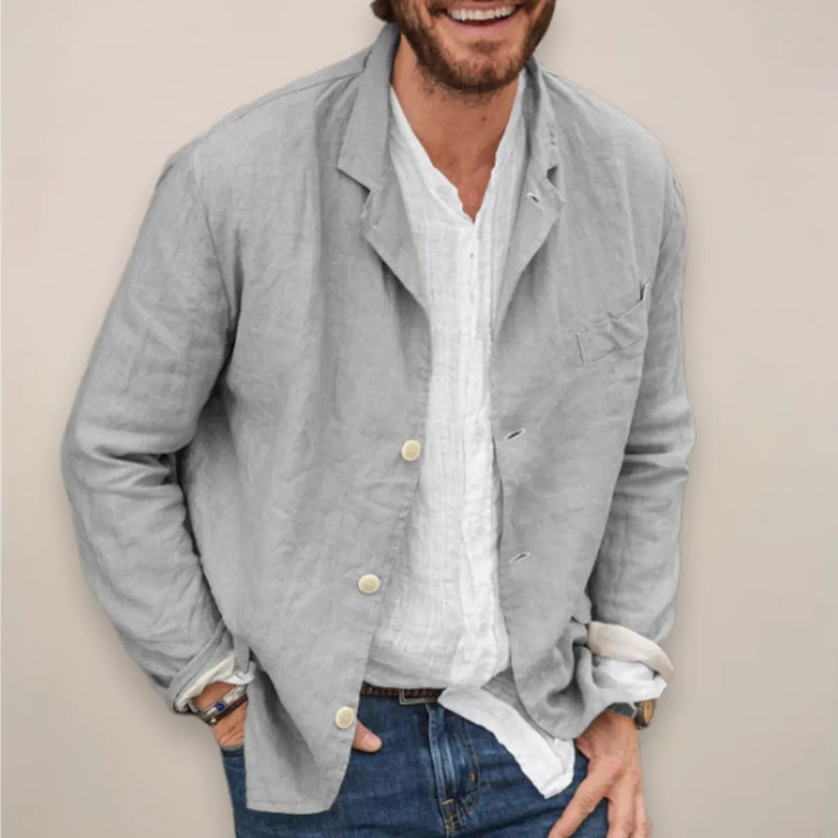 Linen Blazer Lightweight Open-Front – Vorsen