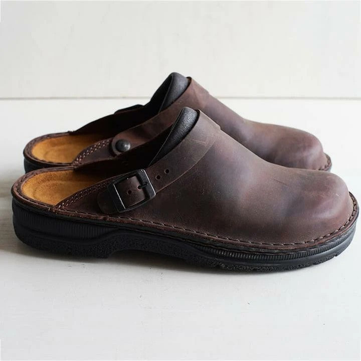 Leather Slip-On Clogs Orthopedic Insole Wide Fit – Marcon