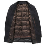 Belvex | Long Wool Coat Quilted Lining