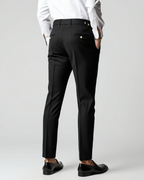 Pleated Front Dress Trousers Slim Tailored Fit Belt Loops – Pren