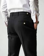 Pleated Front Dress Trousers Slim Tailored Fit Belt Loops – Pren