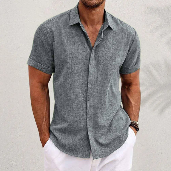 Classic Collar Short Sleeve Shirt in Beige – Loch