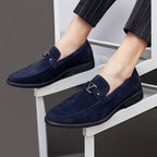 Suede Slip-On Loafer Round Toe Low Heel – Morven