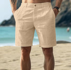 Relaxed Straight-Cut Summer Shorts Button Closure – Narro