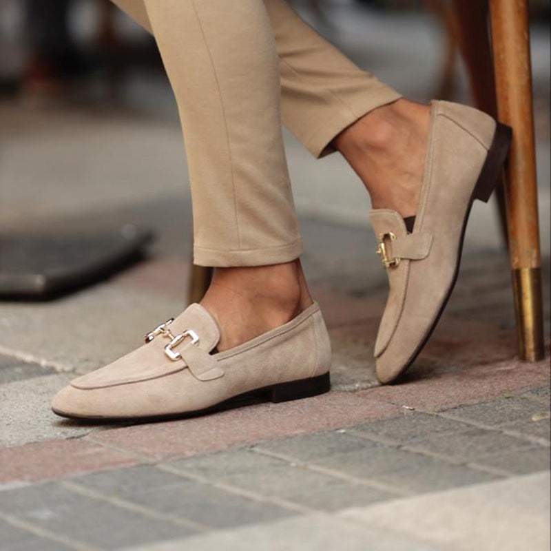 Suede Horsebit Loafer Almond Toe Slip-On – Torval