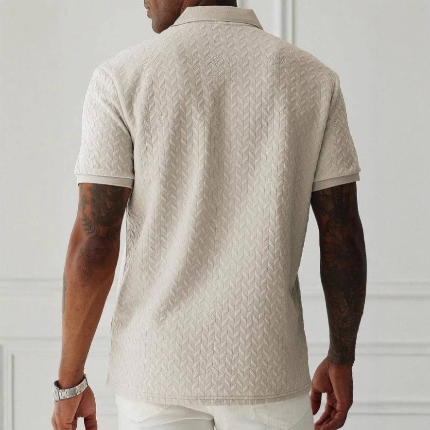 Polo Shirt Textured Knit Tailored Fit – Fendar