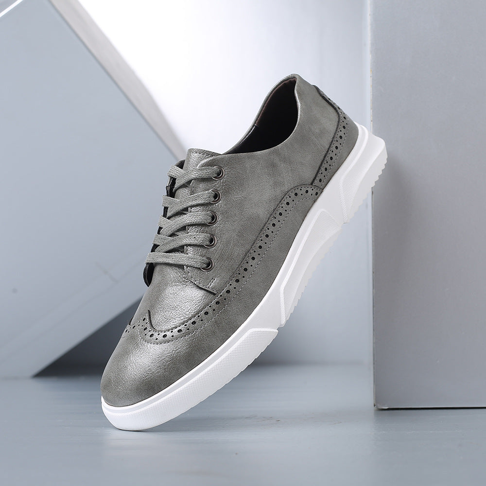 Leather Brogue Sneaker Lace-Up Cushioned Sole – Fenron