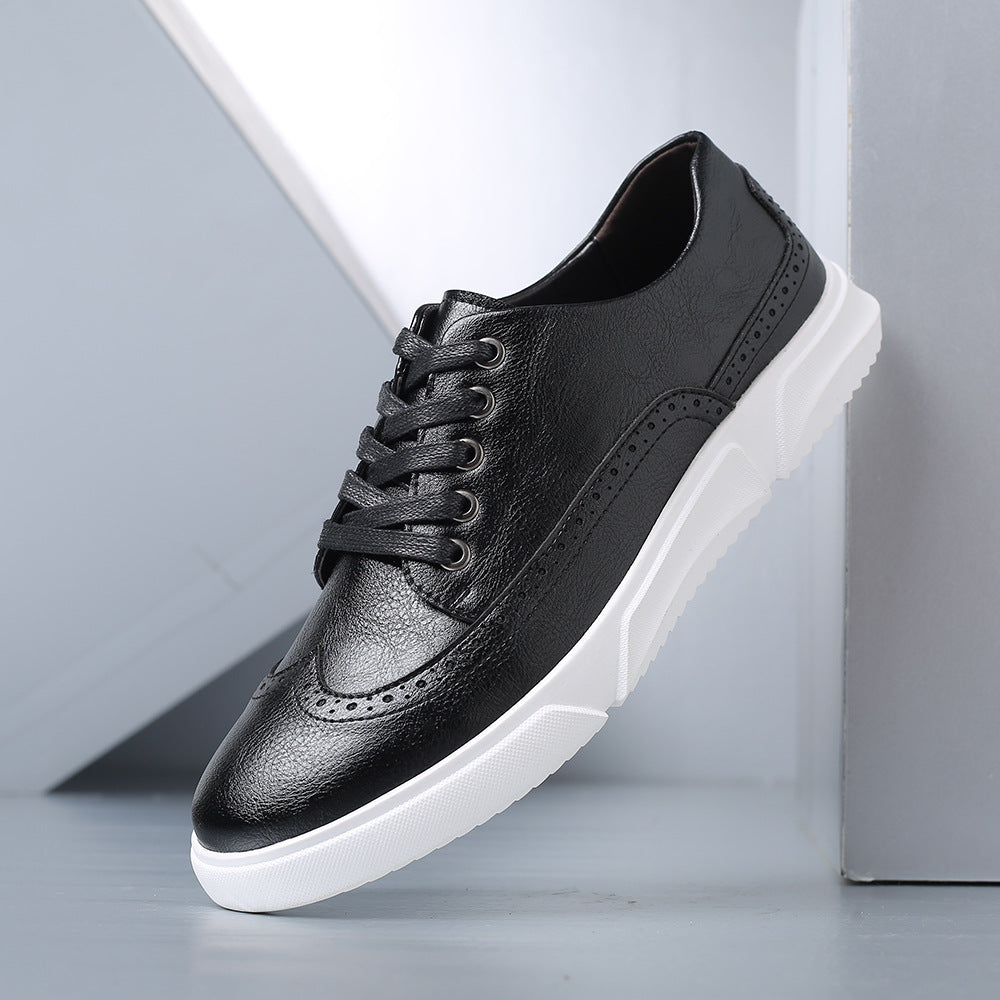 Leather Brogue Sneaker Lace-Up Cushioned Sole – Fenron