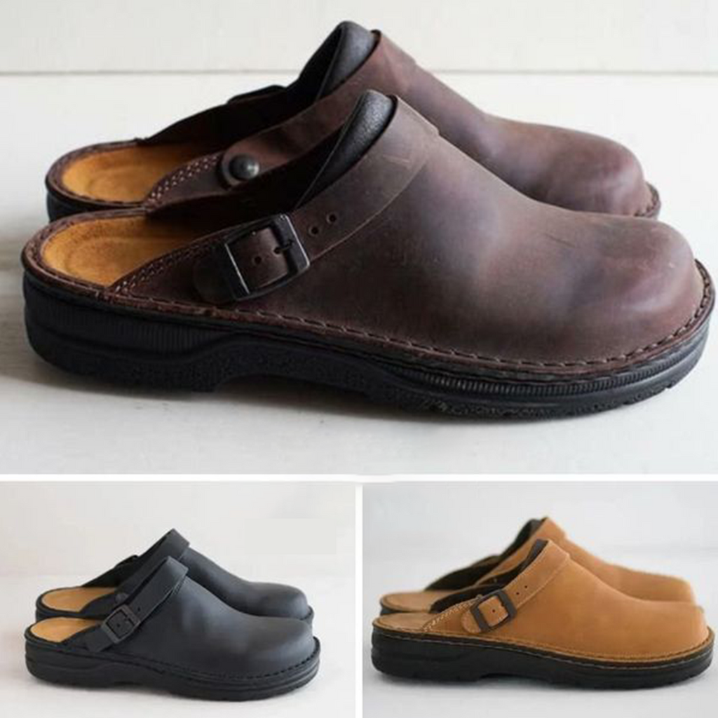 Leather Slip-On Clogs Orthopedic Insole Wide Fit – Marcon