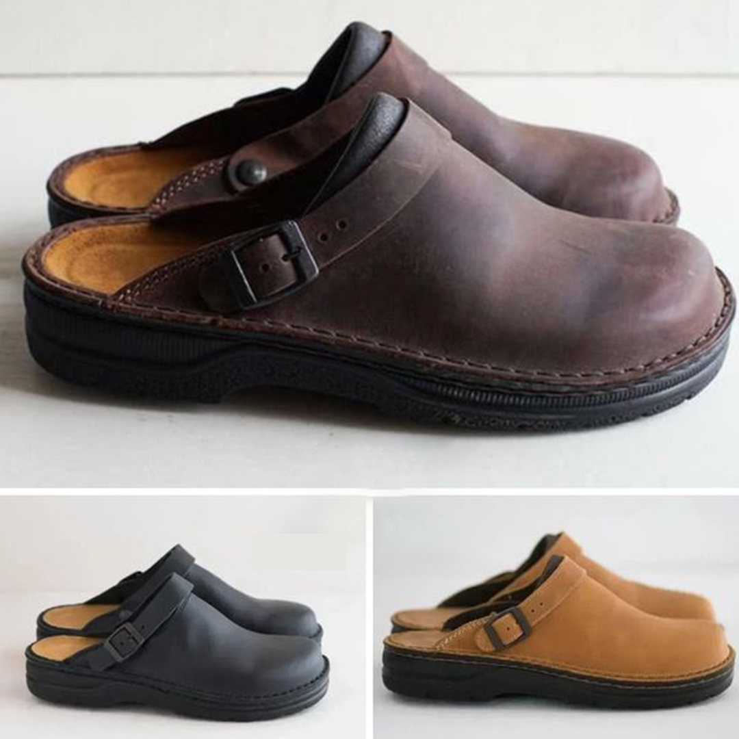 Leather Slip-On Clogs Orthopedic Insole Wide Fit – Marcon