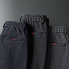 Slim Fit Stretch Trousers Cotton Blend Wrinkle-Resistant – Moss