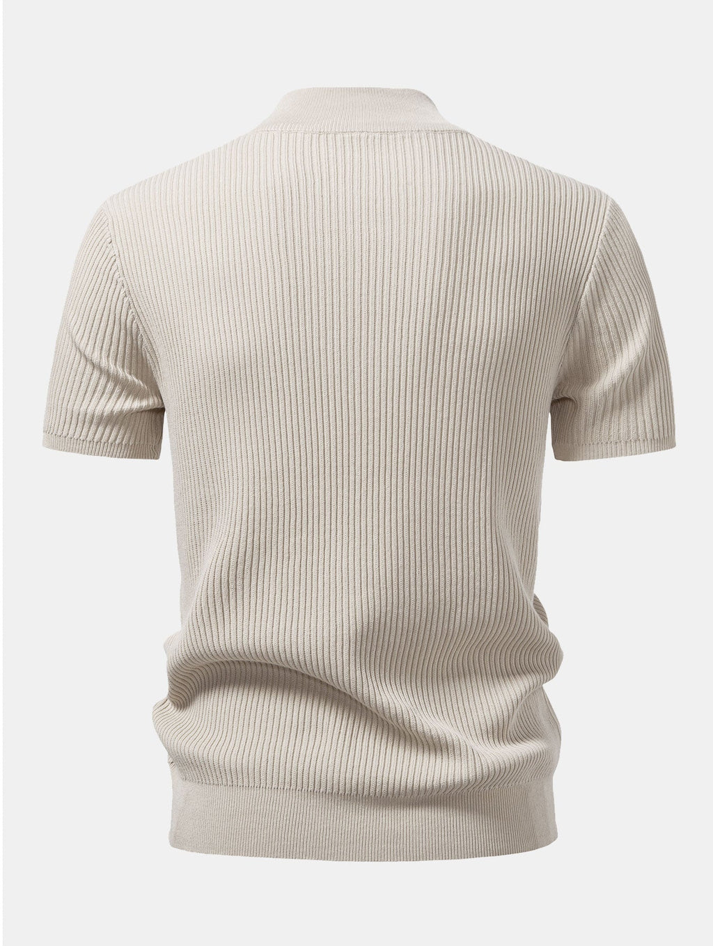 Ribbed Knit Mock Neck Tee Viscose Blend Regular Fit – Torbin