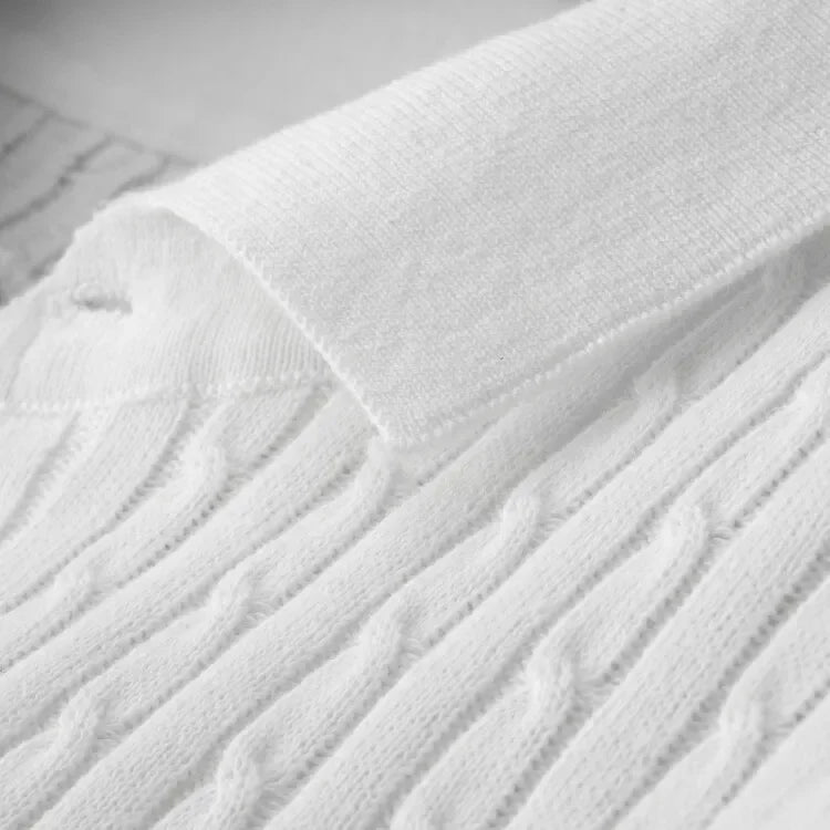 Cotton Polo Textured Knit Tailored Fit – Calvex