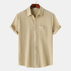Linen Cotton Blend Shirt Spread Collar Classic Fit – Pier