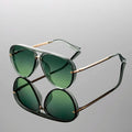 Aviator Sunglasses Polished Metal Frame Retro Lens – Tarvel