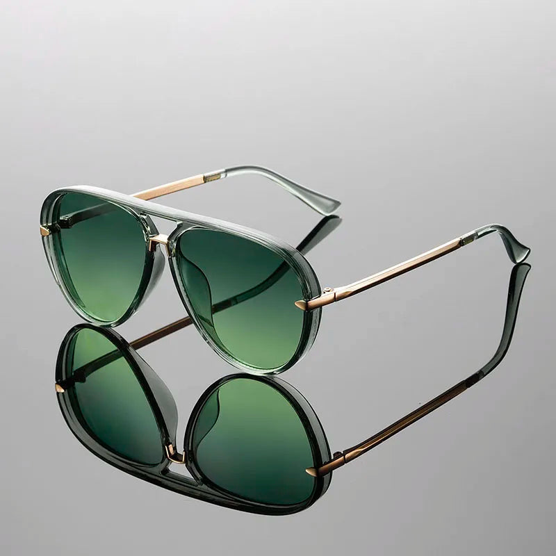 Aviator Sunglasses Polished Metal Frame Retro Lens – Tarvel