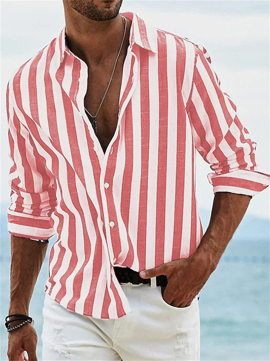 Striped Long Sleeve Button Front Shirt – Stern