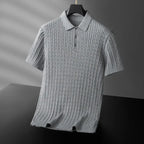 Cotton Polo Textured Knit Tailored Fit – Calvex