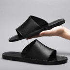 Leather Slide Sandal Minimal Open-Toe Flat – Vero