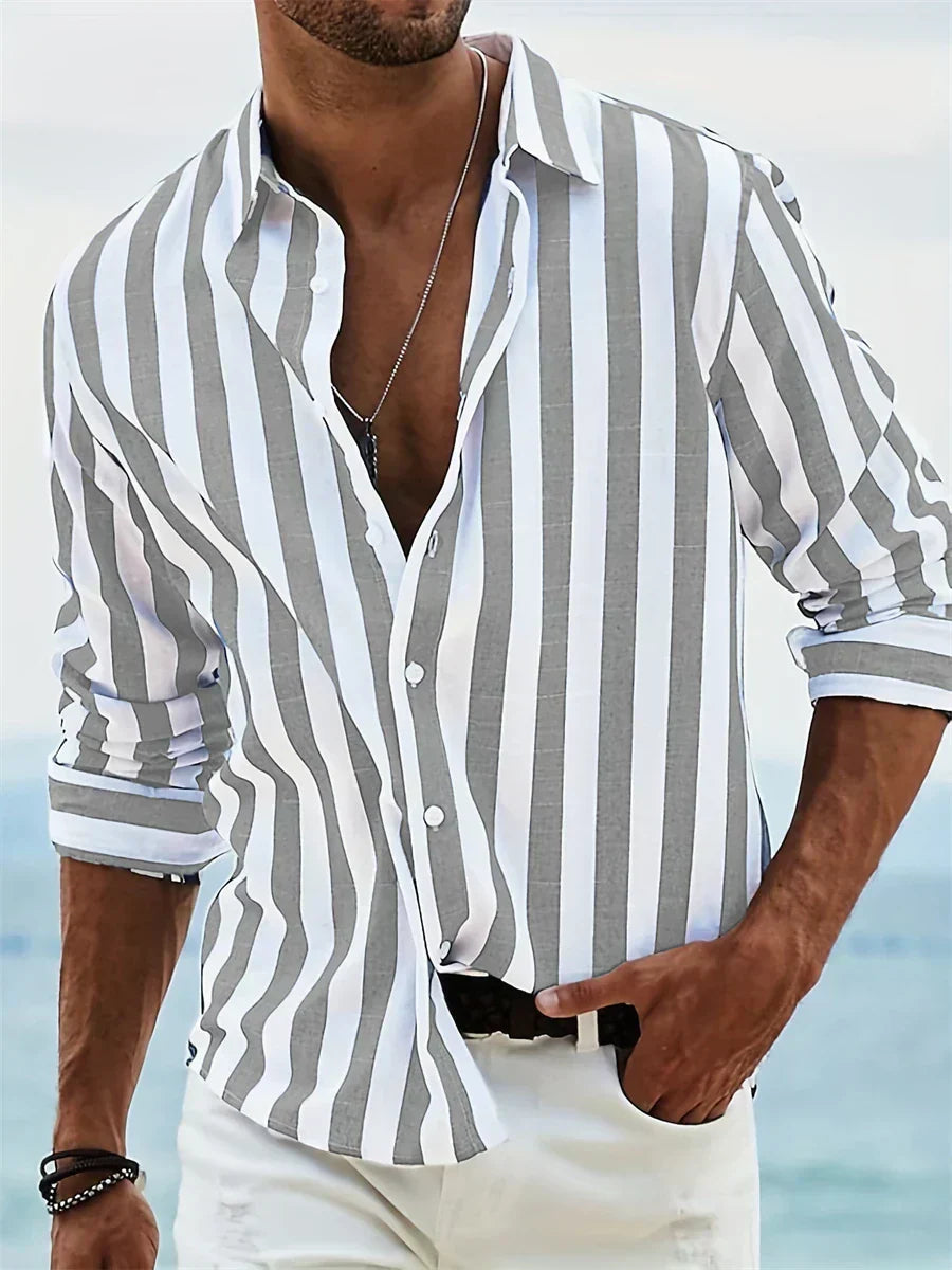 Striped Long Sleeve Button Front Shirt – Stern