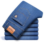 Stretch Cotton Denim Jeans Structured Fit – Mercer