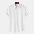 Linen Cotton Blend Shirt Spread Collar Classic Fit – Pier