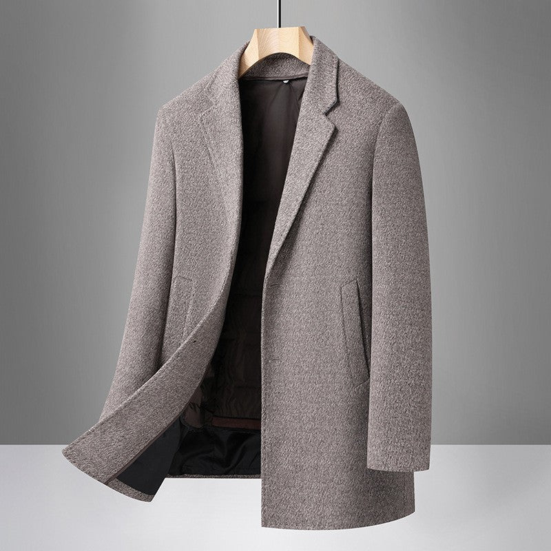 Belvex | Long Wool Coat Quilted Lining