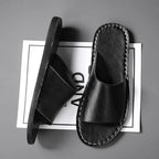 Leather Slide Sandal Minimal Open-Toe Flat – Vero