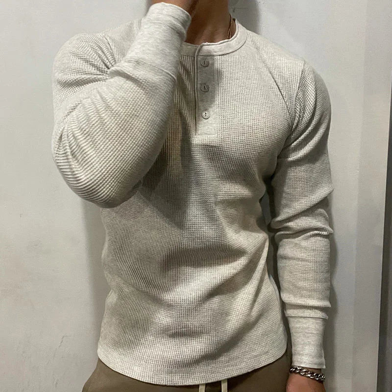 Henley Waffle Knit Heavyweight Slim-Fit Shirt – Malron