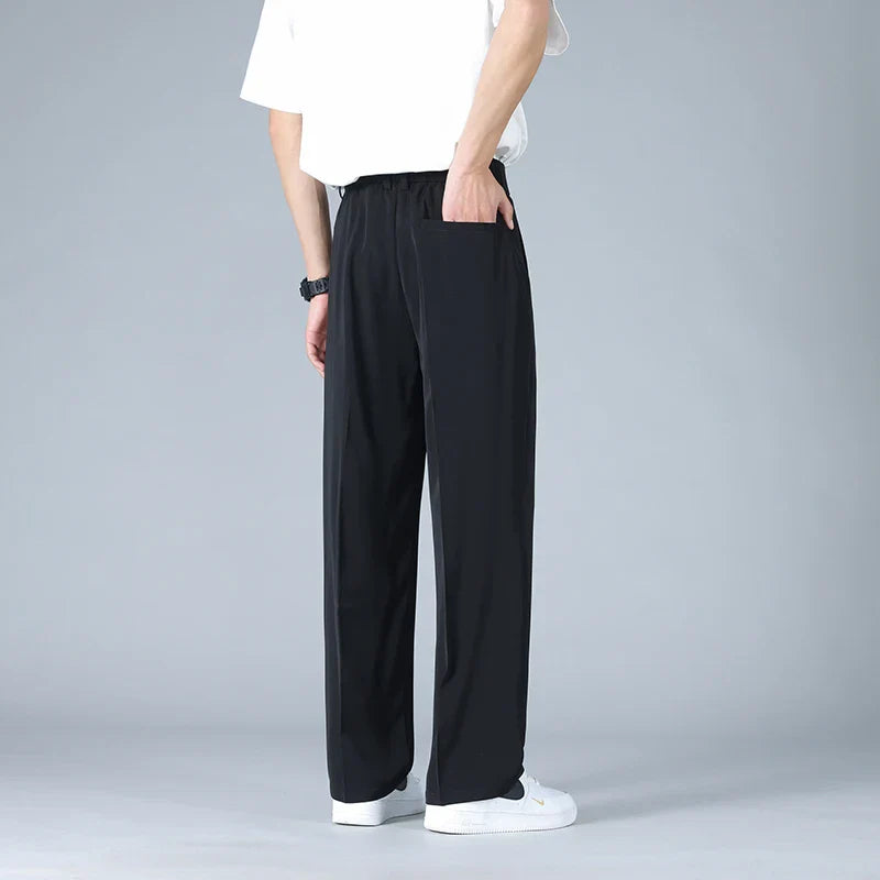 Pleated Dress Trousers Relaxed Fit Stretch Woven – Talver