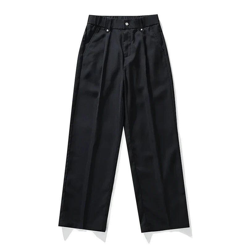 Pleated Dress Trousers Relaxed Fit Stretch Woven – Talver