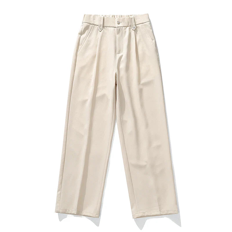 Pleated Dress Trousers Relaxed Fit Stretch Woven – Talver